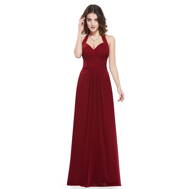 Chiffon Sleeveless Maxi Bridesmaid Dress