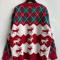 Knitted Elk Printed Pullover Sweater