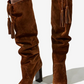 Suede Knee-High Slouch Boots