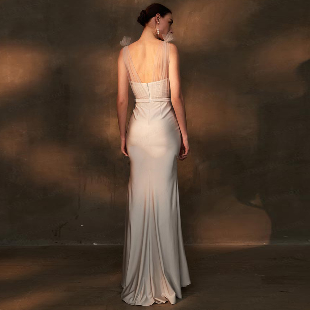 Sleeveless Backless Mermaid Long Evening Dress