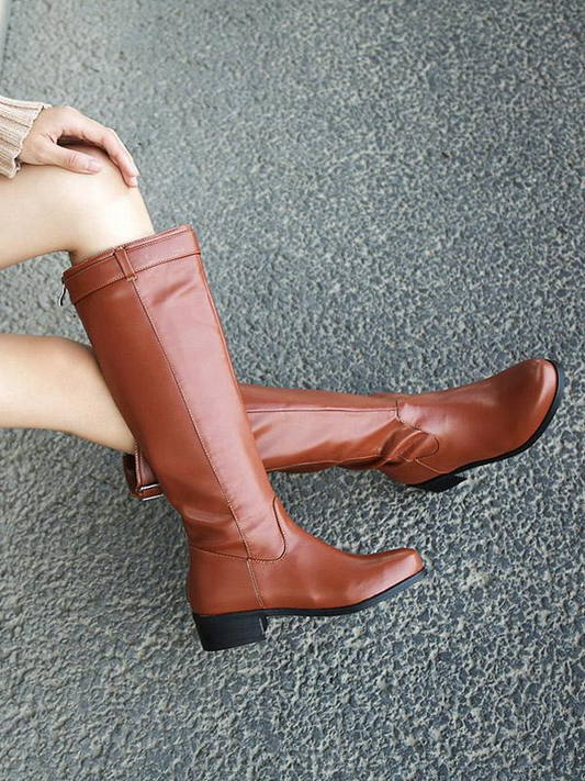 Classic Round Toe Riding Boots