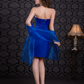 Satin Royal Blue Strapless Sleeveless Prom Dress