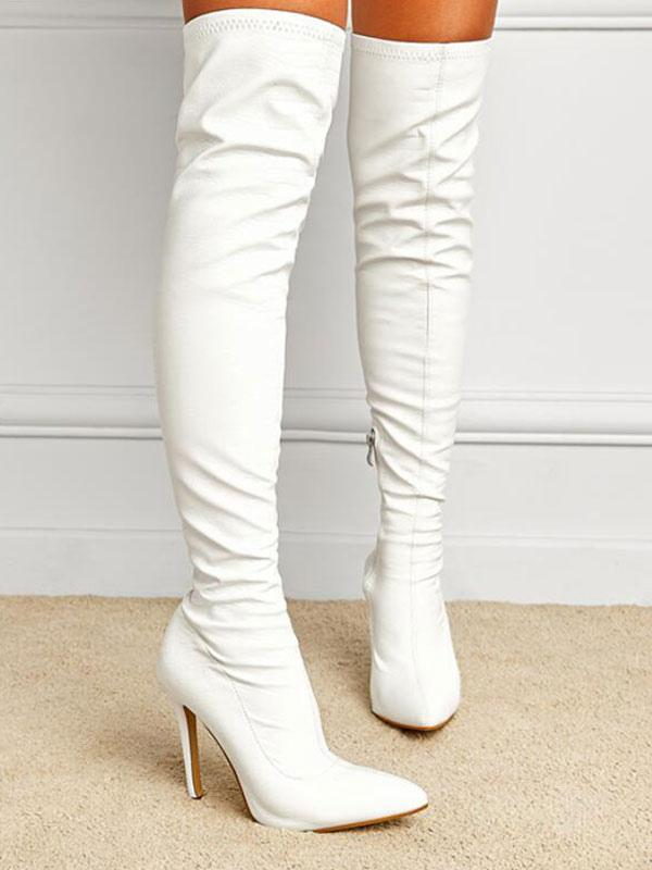 Pointy Toe Stiletto Thigh High Boots