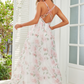 Floral Printed Backless Boho Bridesmaid Dress