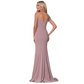 Off-Shoulder V Neck Sleeveless Long Evening Dress