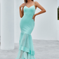 Spaghetti Strap Sleeveless Maxi Bridesmaid Dress