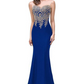 Embroidered Sleeveless Mermaid Long Evening Dress