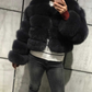 Faux Fur Open Front Bubble Coat