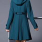 High Collar Hooded Long Sleeves Coat