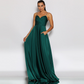 Deep V Neck Spaghetti Strap Evening Dress