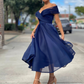 Off-Shoulder Sleeveless Long Prom Dress