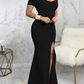 Off-Shoulder Sleeveless Side Split Long Evening Dress