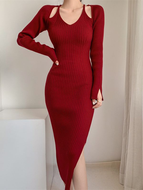 2 Piece Knitted Sweater Dress