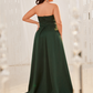 Strapless Sleeveless Long Slit Evening Dress