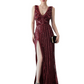 Deep V Neck Sleeveless Long Evening Dress