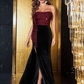 Strapless Sleeveless Long Slit Mermaid Prom Dress