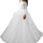 Lace Butterfly Applique Full Sleeves Kids Wedding Dress