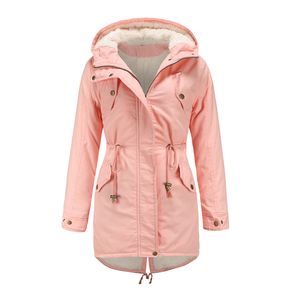 Fleece-Lined, Windproof Mid-Length Coat