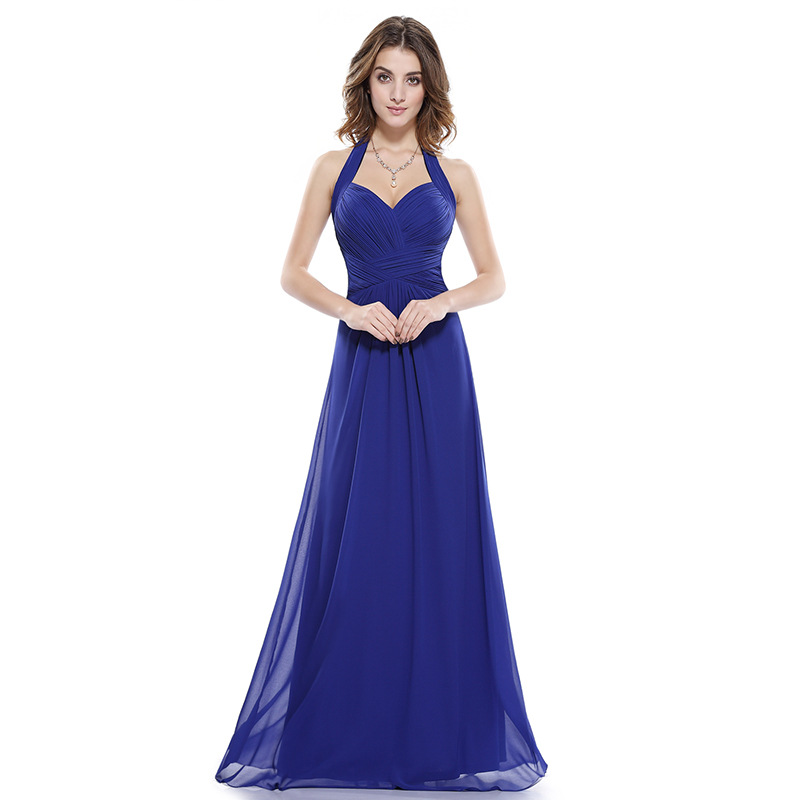 Chiffon Sleeveless Maxi Bridesmaid Dress