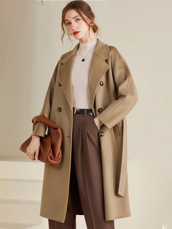 Turn Down Collar Long Lapel Coat