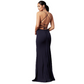 Strapless Side Slit Backless Long Evening Dress