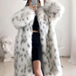 Faux Fur Two Tone Lapel Coat