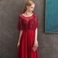 Embroidered Short Sleeves Evening Dress