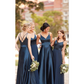 Satin Spaghetti Strap Sleeveless Backless Bridesmaid Dress