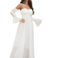 Off-Shoulder Long Sleeves Simple Wedding Dress