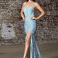 Sequined Side Split Evening Dress