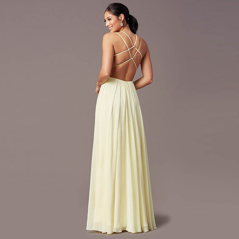 Spaghetti Strap Sleeveless Long Slit Evening  Dress