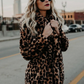 Faux Fur Leopard Print Coat