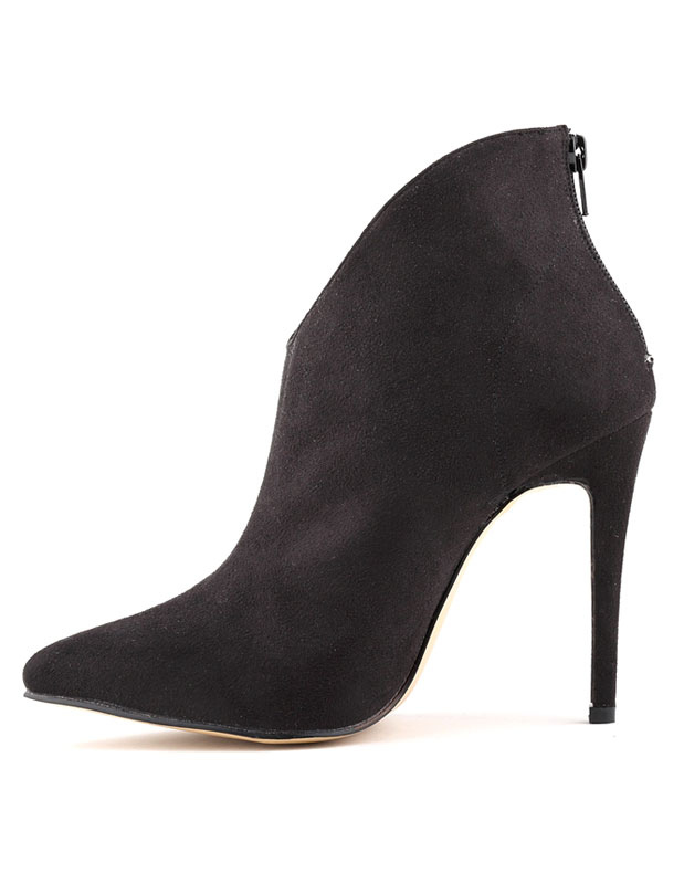 Suede Pointed Toe High Heel Ankle Boots