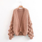 Knitted Lantern Sleeves Sweater