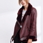 Faux Shearling Leather Jacket