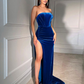 Strapless Sleeveless High Slit Long Prom Dress