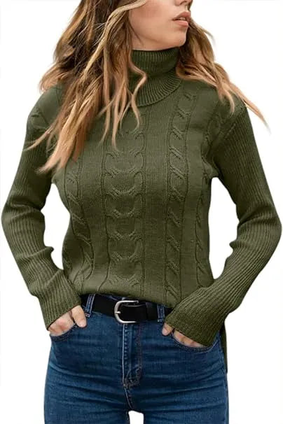 Long Sleeves Knitted Turtleneck Pullover Sweaters