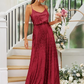 Sequin Spaghetti Strap Sleeveless Maxi Bridesmaid Dress