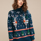 Pullover Crochet Christmas Printed Sweatshirt