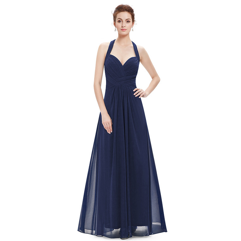 Chiffon Sleeveless Maxi Bridesmaid Dress