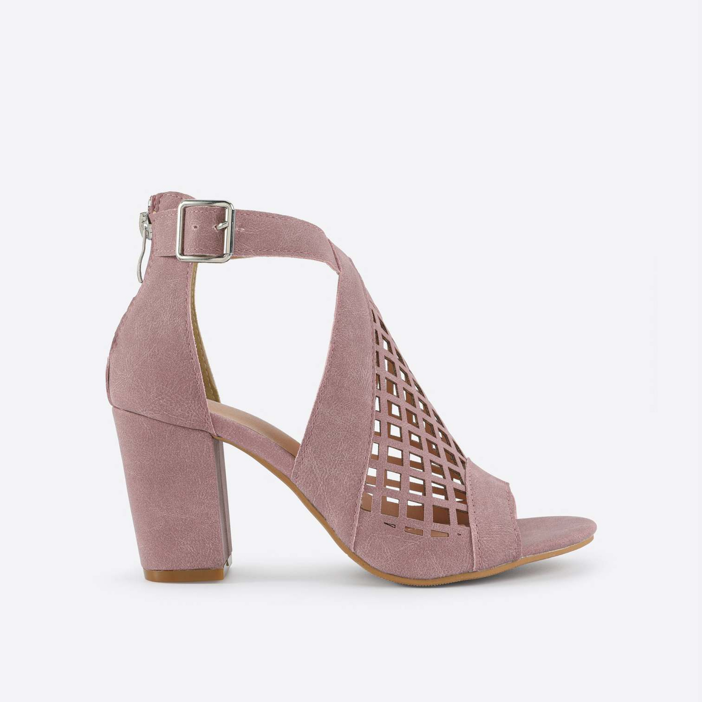 Open Toe Hollow Wedge Chunky Heel