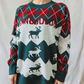 Knitted Elk Printed Pullover Sweater