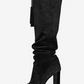 Suede Knee-High Slouch Boots