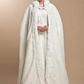 White Faux Fur Hooded Cloak