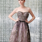 Cornsilk Embroidered Strapless Sleeveless Prom Dress