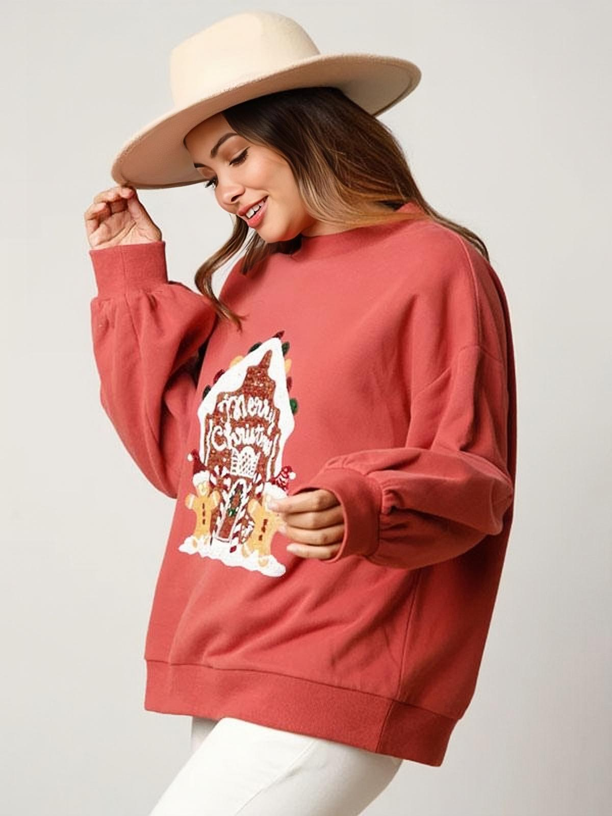 Long Sleeves Sequin Sweatshirt