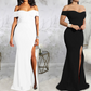 Off-Shoulder Sleeveless Side Split Long Evening Dress