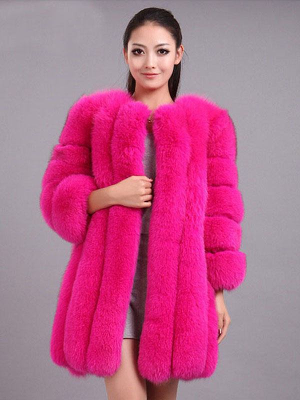 Open Front Fur Long Coat