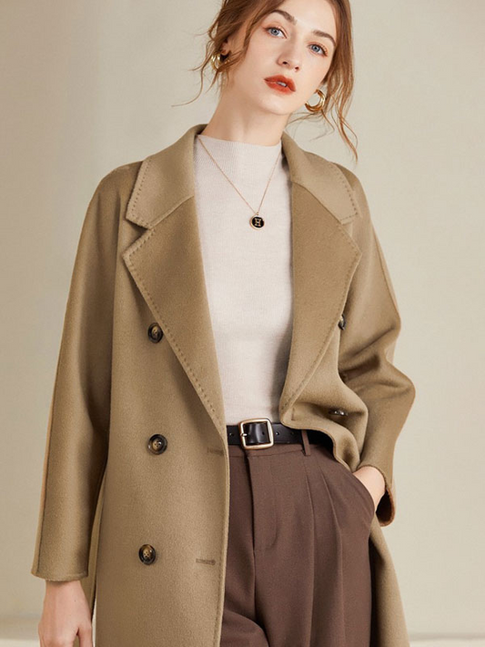 Turn Down Collar Long Lapel Coat