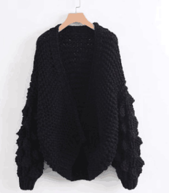 Knitted Lantern Sleeves Sweater